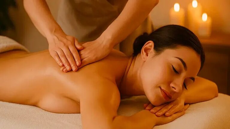Massage californien réalisé sur le dos lors d’une formation massage californien avec Sophie Antille