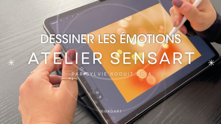 DESSINER SES ÉMOTIONS : la sérénité – illustration artistique avec couleurs apaisantes et effets de lumière