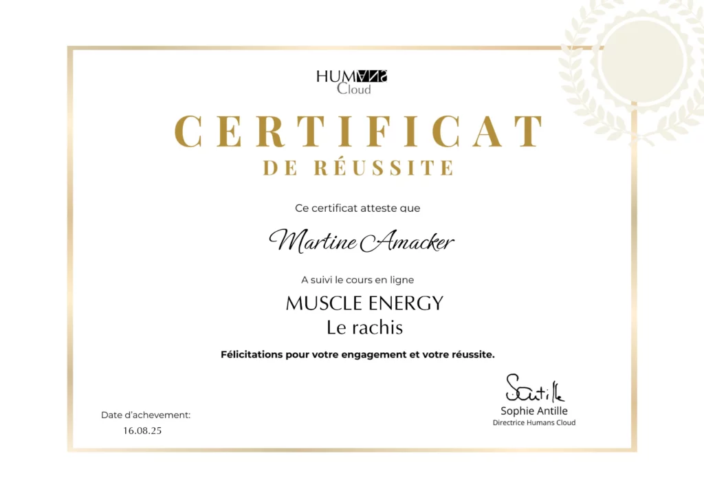 certificat Humans Cloud Muscle Energy
