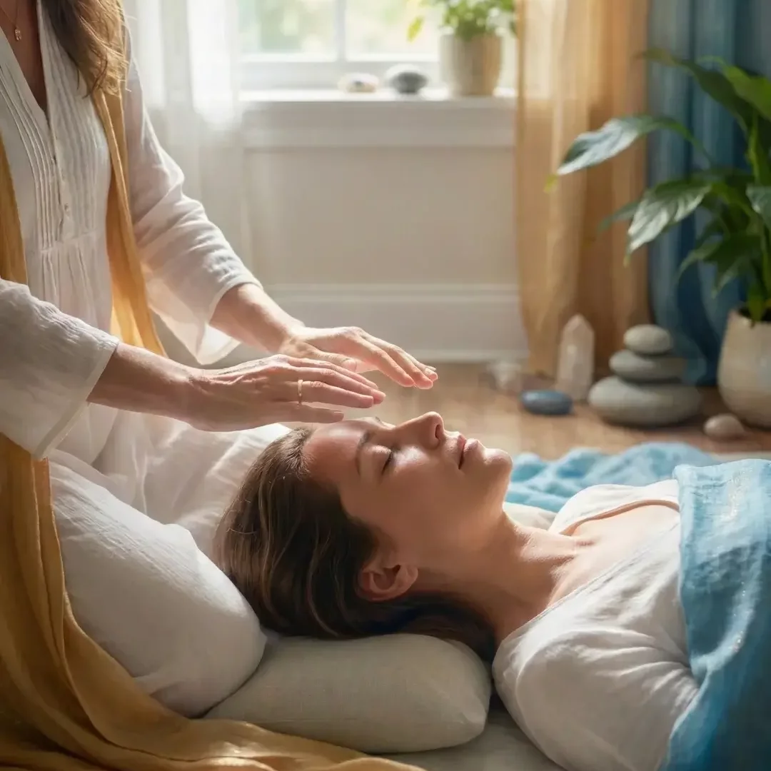 Formation LaHoChi : séance de soin énergétique avec imposition des mains pour apaiser le corps et les émotions