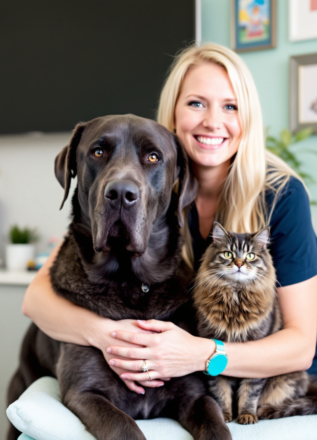Technique myofasciale appliquée à un chien pour soulager les tensions musculaires et améliorer la mobilité.